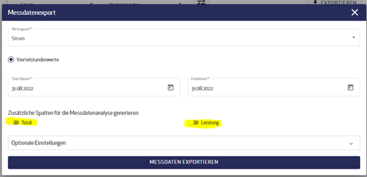 Messdatenexport