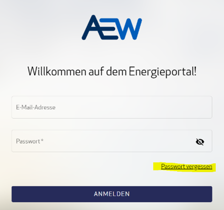 Kundenportal: PW zurücksetzen