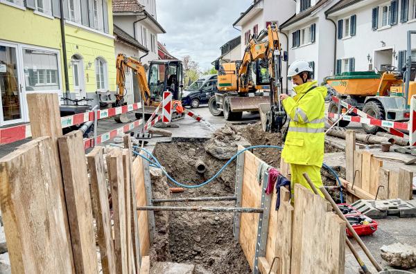 Leitungsbau für die Fernwärme in der Römerstadt