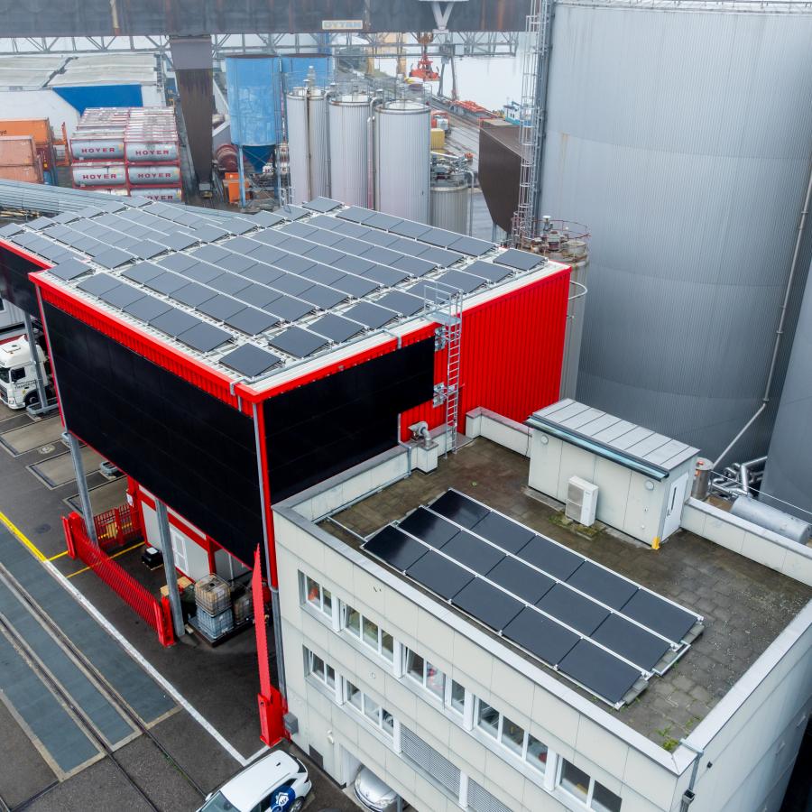 Photovoltaikanlage von AEW myHome bei der Grisard Bitumen AG in Muttenz
